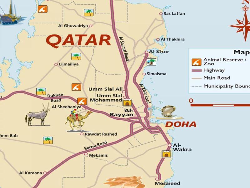 Bản đồ du lịch Qatar cho du khách biết những địa danh nổi tiếng